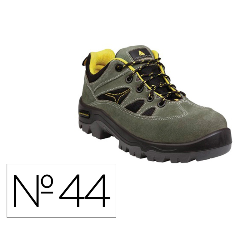 Zapatos de seguridad deltaplus trek de piel serraje puntera y suela composite verde talla 44
