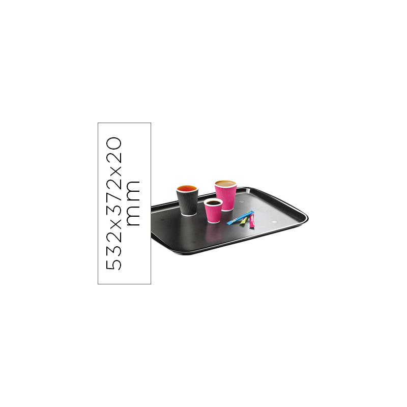 Bandeja cep diseño clasico policarbonato color negro 532x372x20 mm