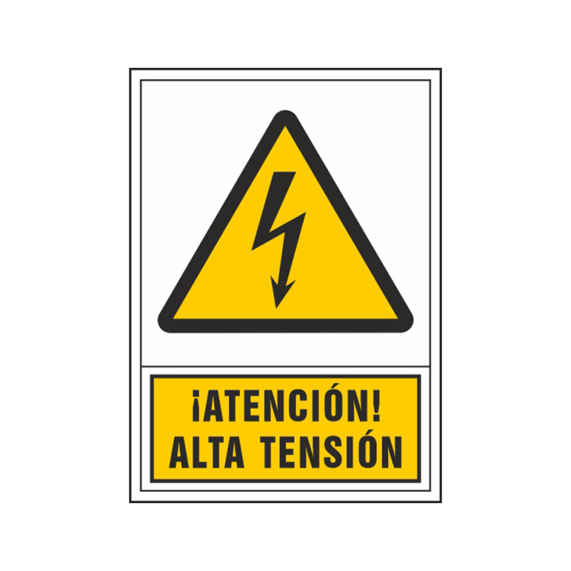 Pictograma syssa señal de advertencia atencion! alta tension en pvc 245x345 mm