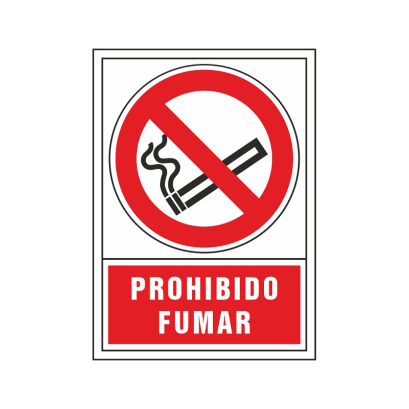Pictograma syssa señal de prohibicion prohibido fumar en pvc 245x345 mm