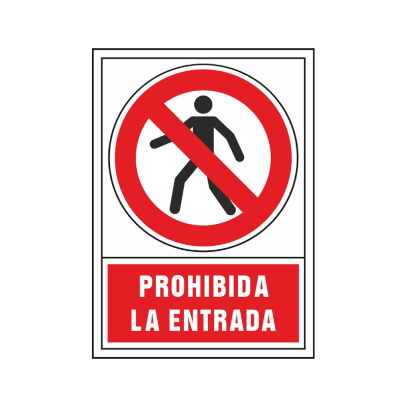 Pictograma syssa señal de prohibicion prohibida la entrada en pvc 245x345 mm