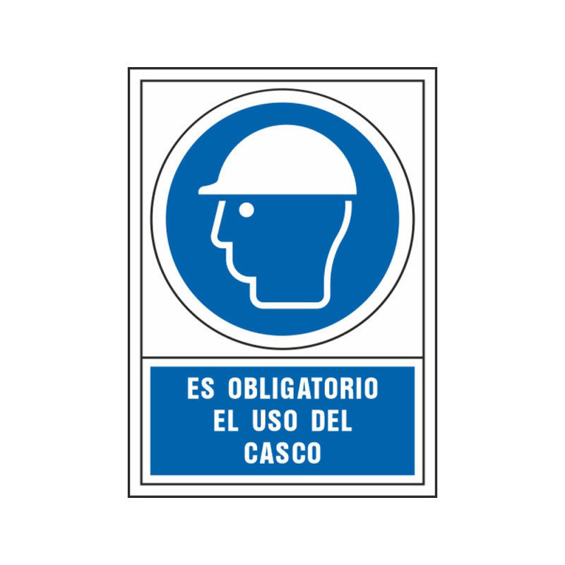 Pictograma syssa señal de obligacion es obligatorio el uso de casco en pvc 245x345 mm