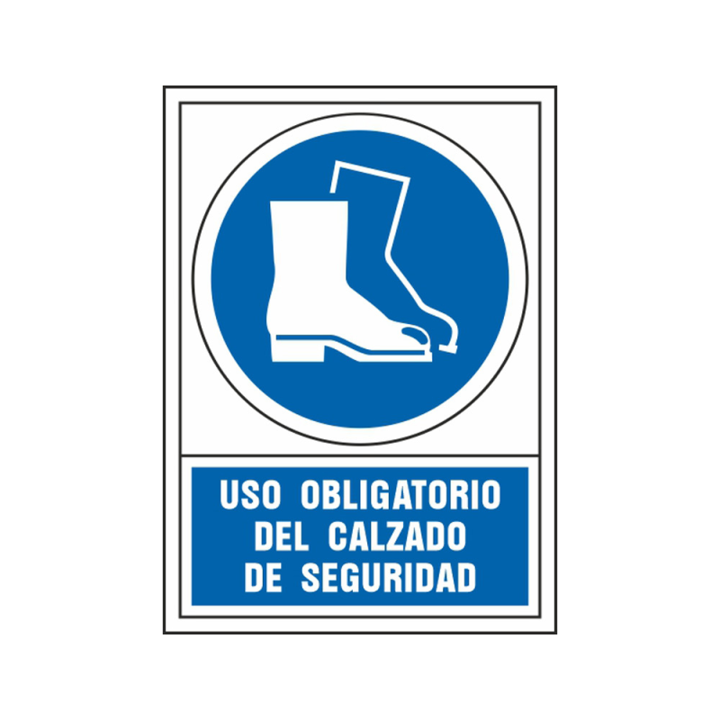 Pictograma syssa señal de obligacion uso obligatorio del calzado de seguridad en pvc 245x345 mm