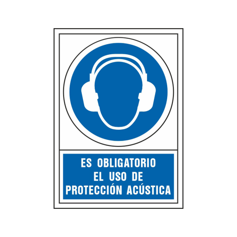 Pictograma syssa señal de obligacion es obligatorio el uso de proteccion acustica en pvc 245x345 mm