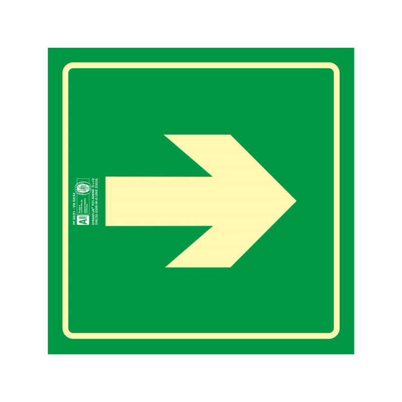 Pictograma syssa señal de via de evacuacion en pvc fotoluminiscente 210x210 mm