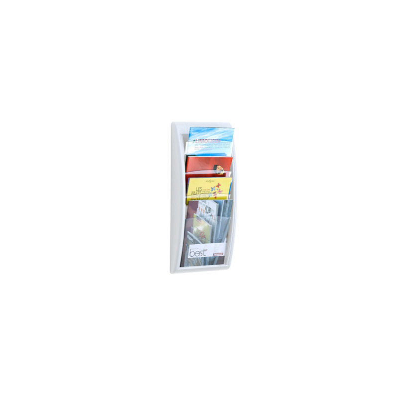Expositor mural paperflow din a4 blanco 4 casillas 650x290x95 mm