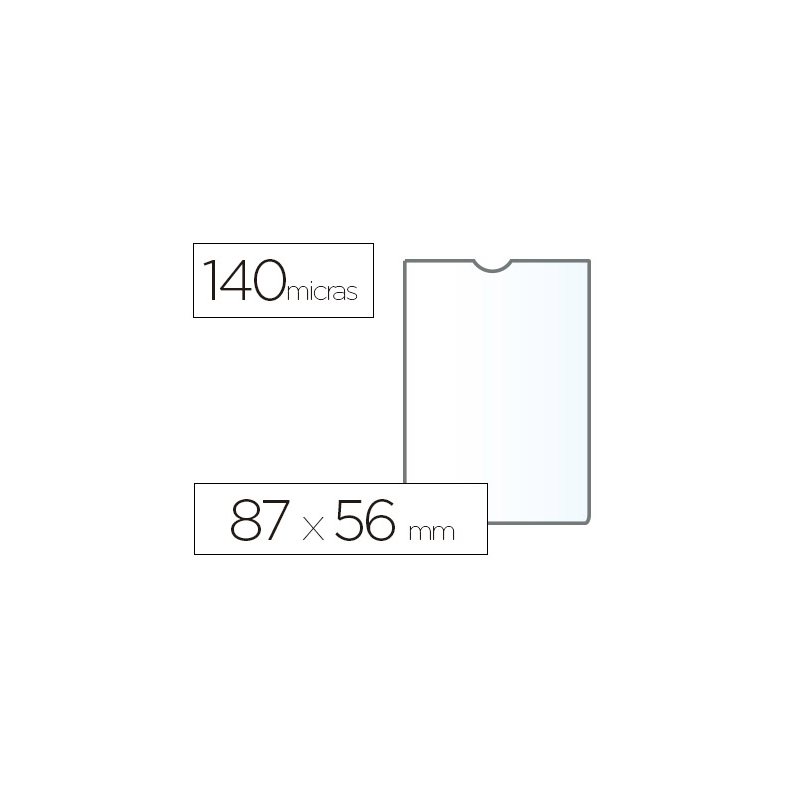 Funda portadocumento esselte plastico transparente 140 micras tamaño 87x56 mm