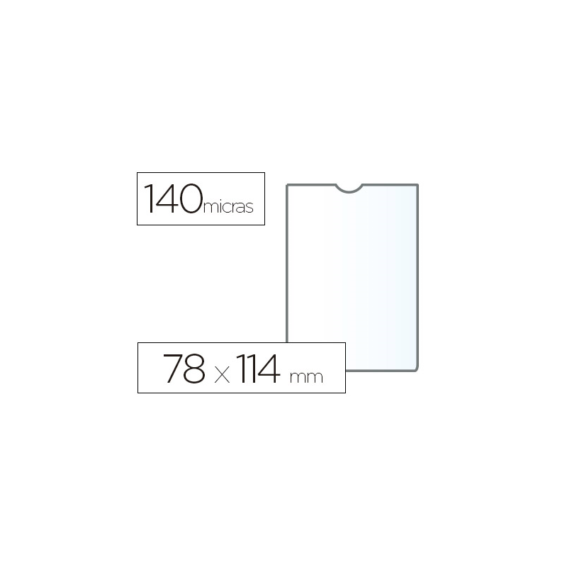 Funda portadocumento esselte plastico transparente 140 micras tamaño 78x114 mm