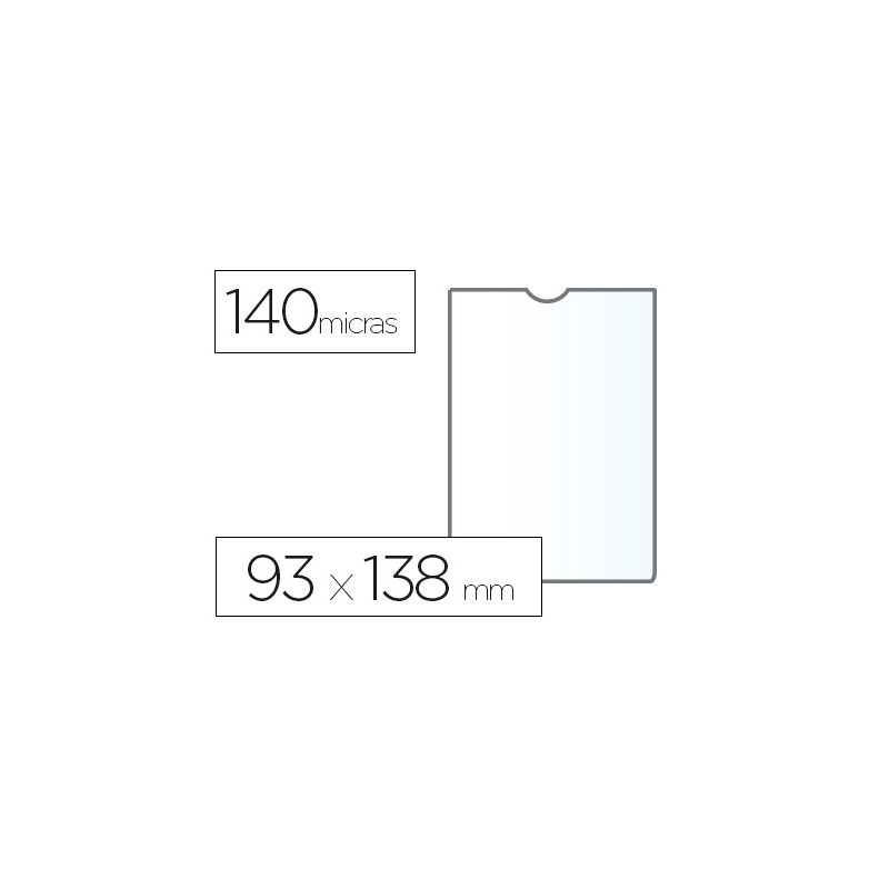 Funda portadocumento esselte plastico transparente q40 micras tamaño 93x138 mm