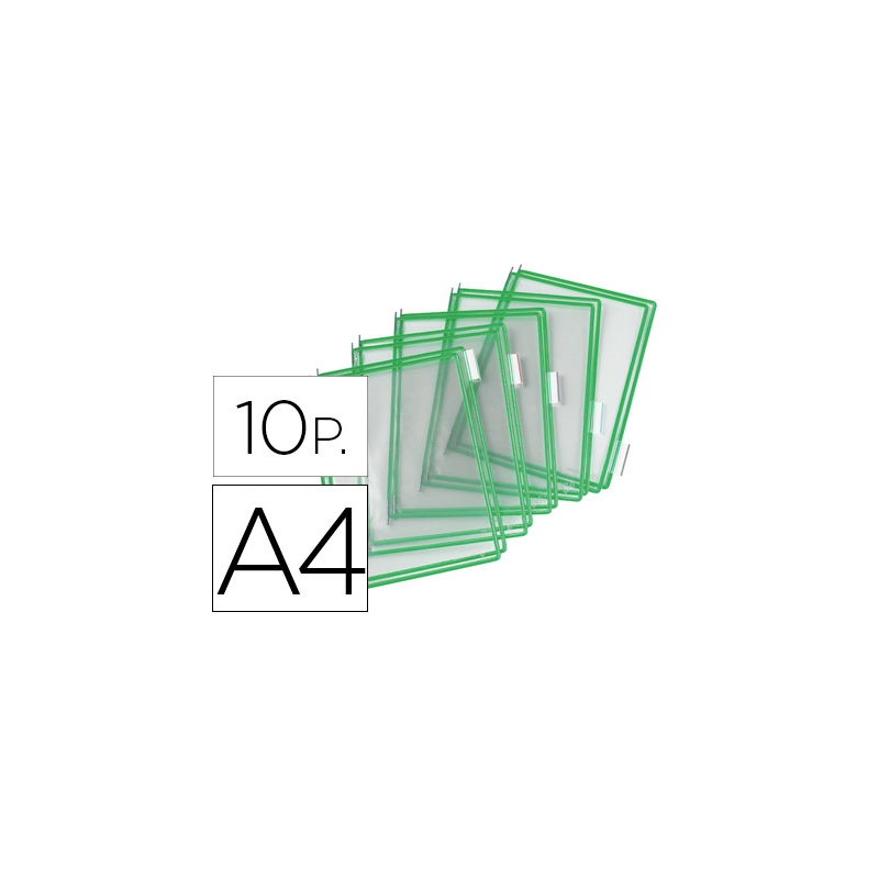 Funda para portacatalogo djois din a4 color verde pack de 10 unidades