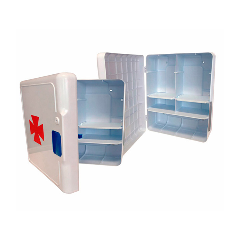 Botiquin plastico extraduro con material para primeros auxilios 460x340x150 mm