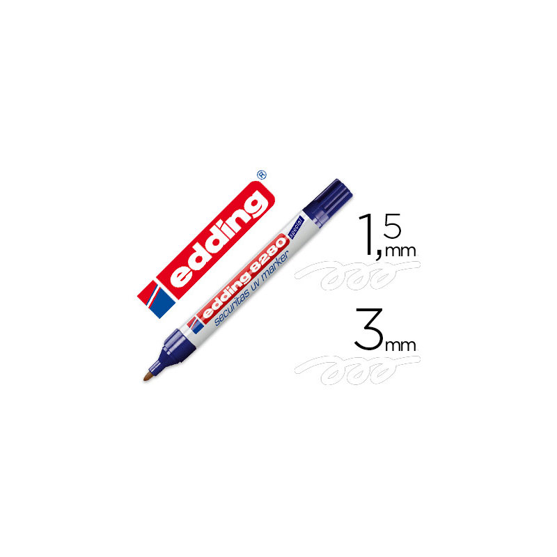 Rotulador edding marcador de seguridad visible bajo la luz ultravioleta punta redonda 1,5 mm