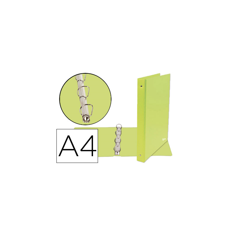 Carpeta de 4 anillas 25 mm mixtas liderpapel a4 carton forrado pvc verde