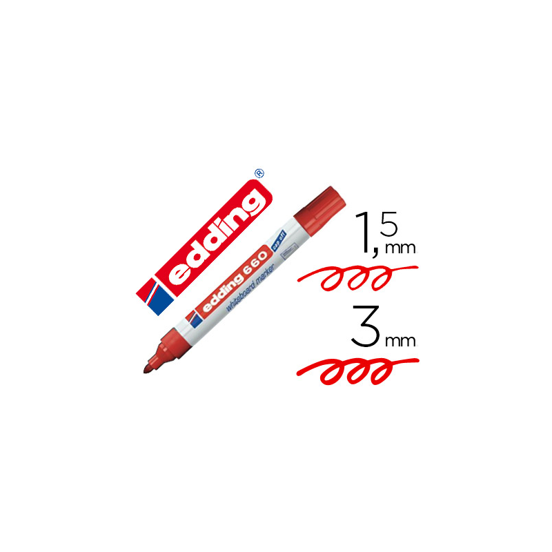 Rotulador edding para pizarra blanca 660 color rojo punta redonda 1,5-3 mm