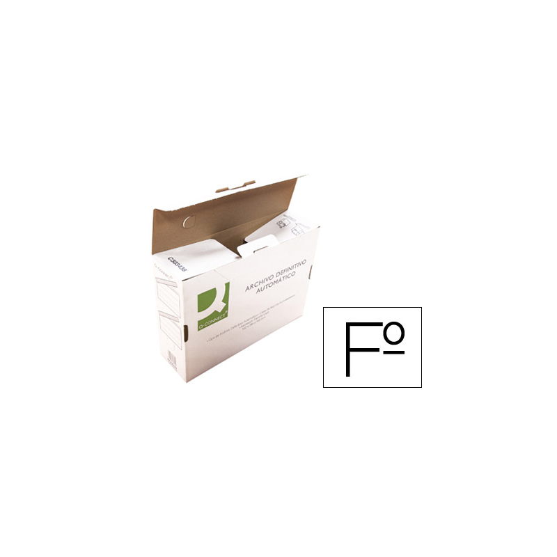 Caja archivo definitivo q-connect folio carton reciclado cierre con lengueta 255x360x100 mm