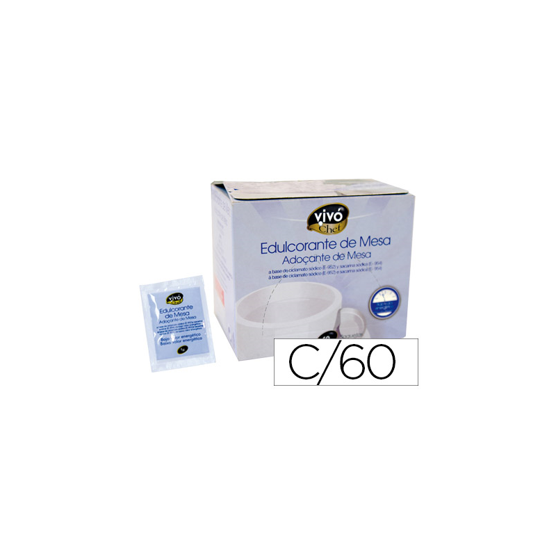 Edulcorante vivochef de facil disolucion caja de 60 sobres