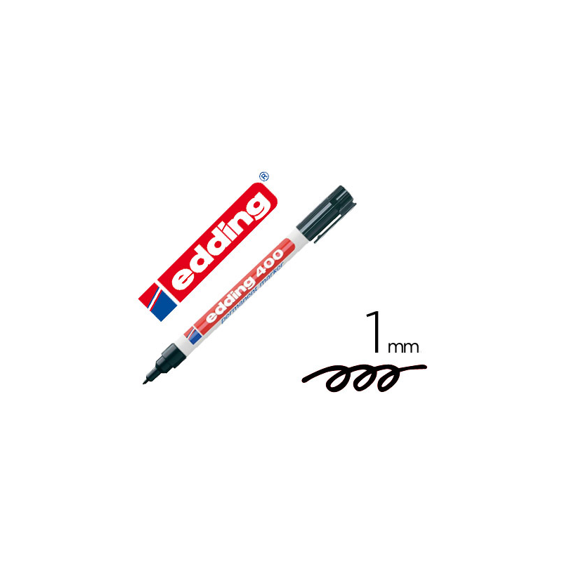 Rotulador edding marcador permanente 400 negro punta redonda 1 mm recargable