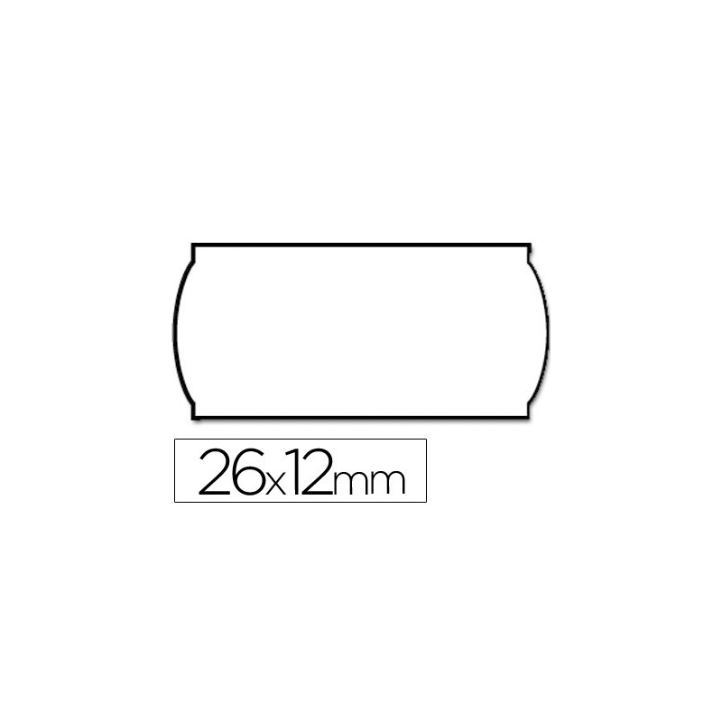 Etiquetas meto onduladas 26x12 mm blanca adh.2 rollo de 1500 etiquetas troqueladas (p+t) para etiquetadora tovel