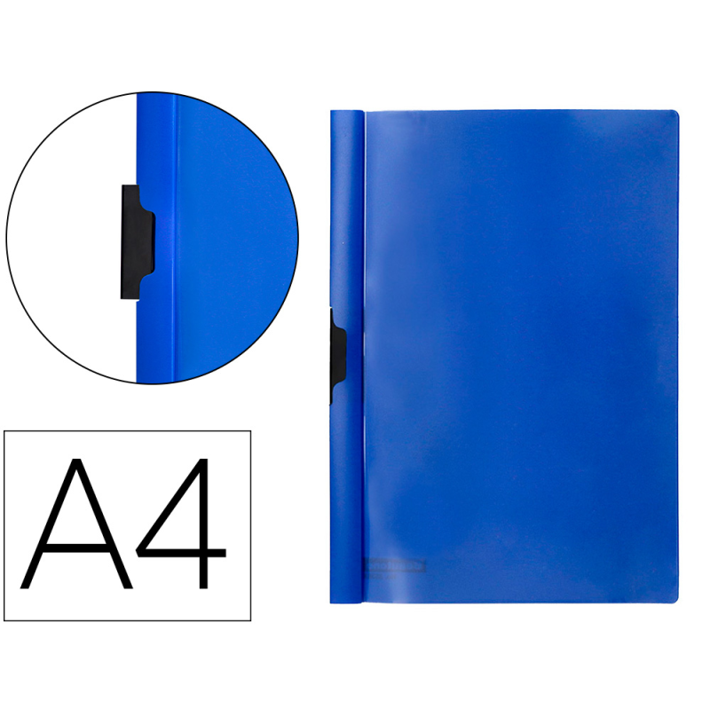Carpeta beautone dossier pinza lateral 45302 polipropildin-a4 azul 25 h. pinza desliz-pack de 10 retractilado