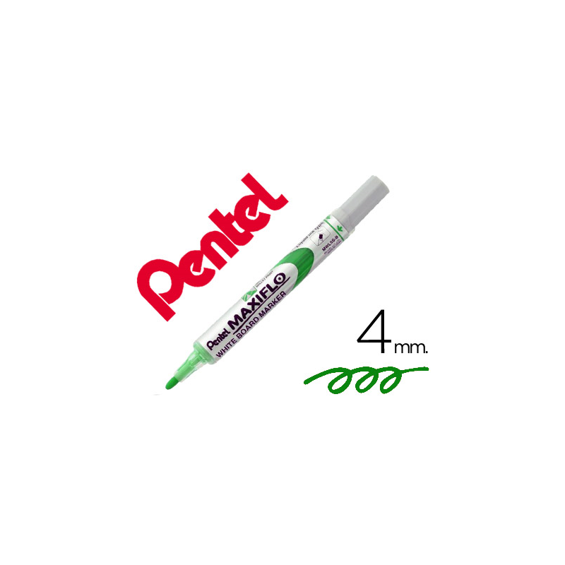 Rotulador maxiflo pentel para pizarra blanca color verde