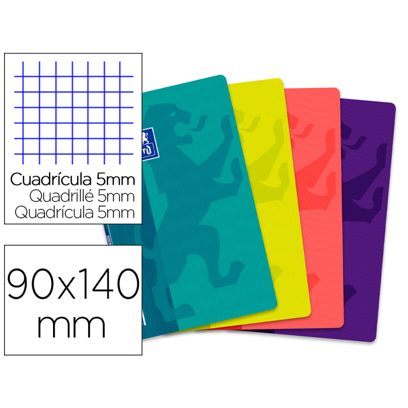 Libreta escolar oxford tapa flexible optik paper openflex 48 hojas 90x140 mm cuadro 5 mm colores surtidos