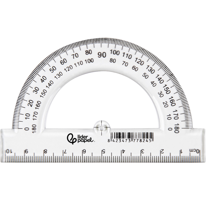 Semicirculo liderpapel 10 cm plastico