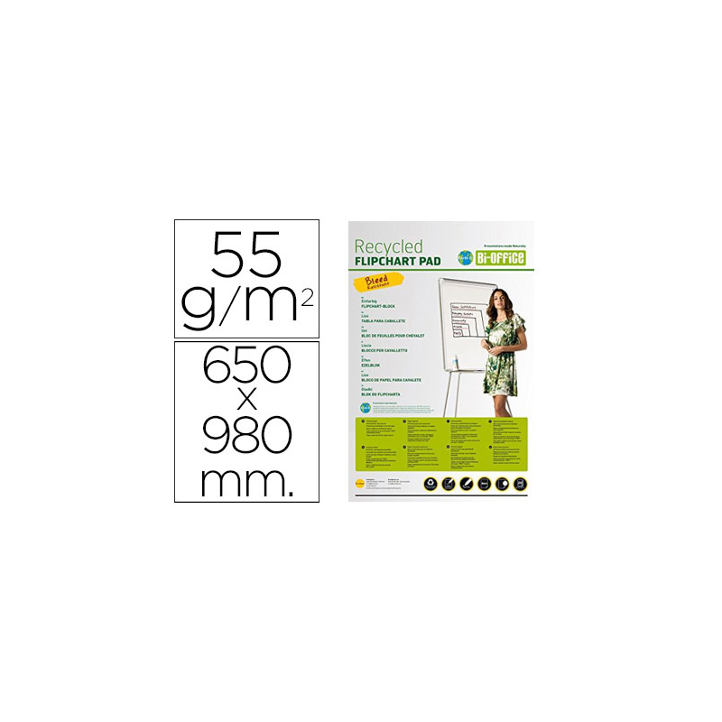 Bloc congreso bi-office papel reciclado 650x980 mm 20 hojas 55g/m2