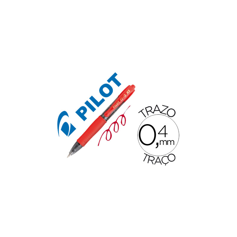 Boligrafo pilot g-2 pixie rojo tinta gel retractil sujecion de caucho
