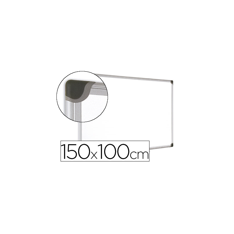 Pizarra blanca bi-office magnetica maya w ceramica vitrificada marco de aluminio 150 x 100 cm con bandeja para