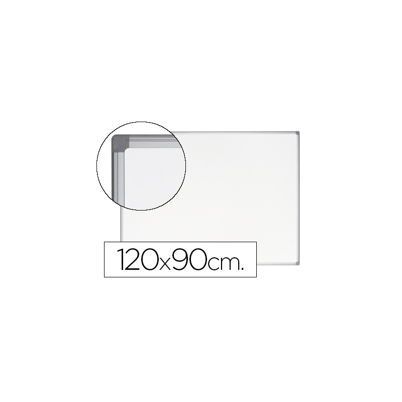 Pizarra blanca bi-office earth-it magnetica de acero vitrificado marco de aluminio 120 x 90 cm con bandeja para