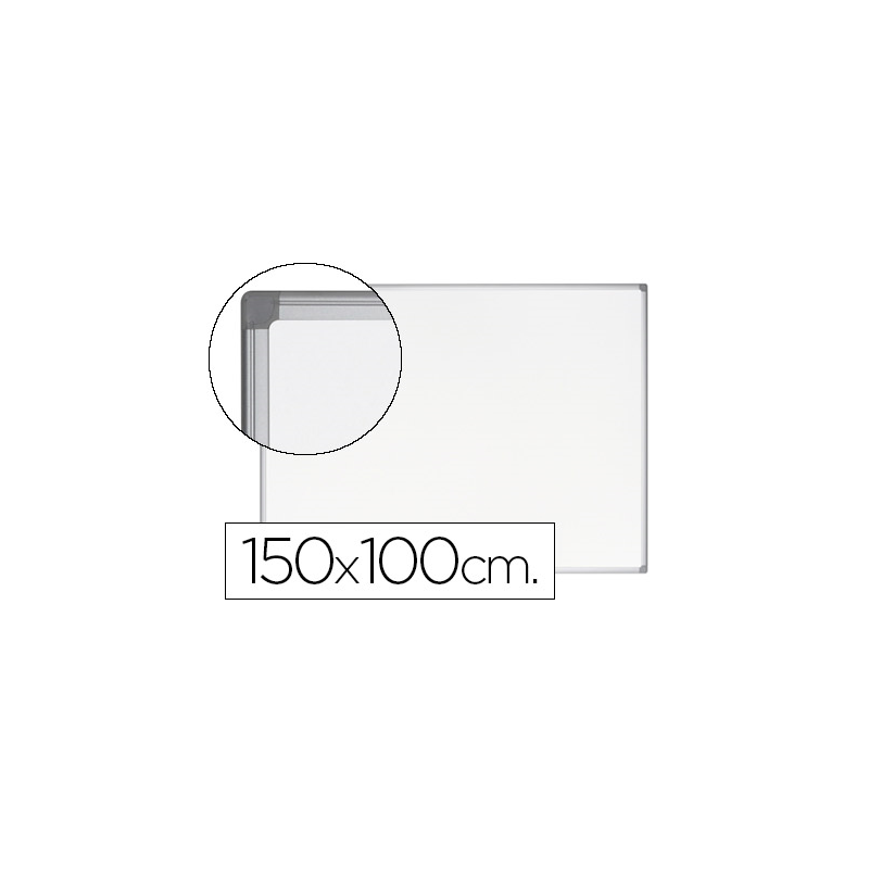 Pizarra blanca bi-office earth-it magnetica de acero vitrificado marco de aluminio 100 x 150 cm con bandeja para