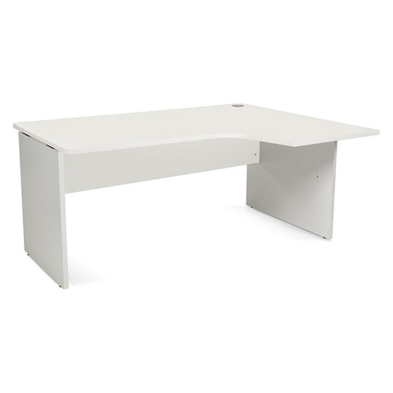 Mesa rocada serie work 160x120 cm derecha acabado an04 gris/blanco