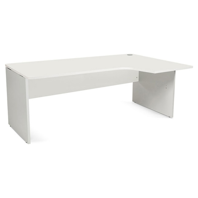 Mesa rocada serie work 180x120 cm derecha acabado an04 gris/blanco