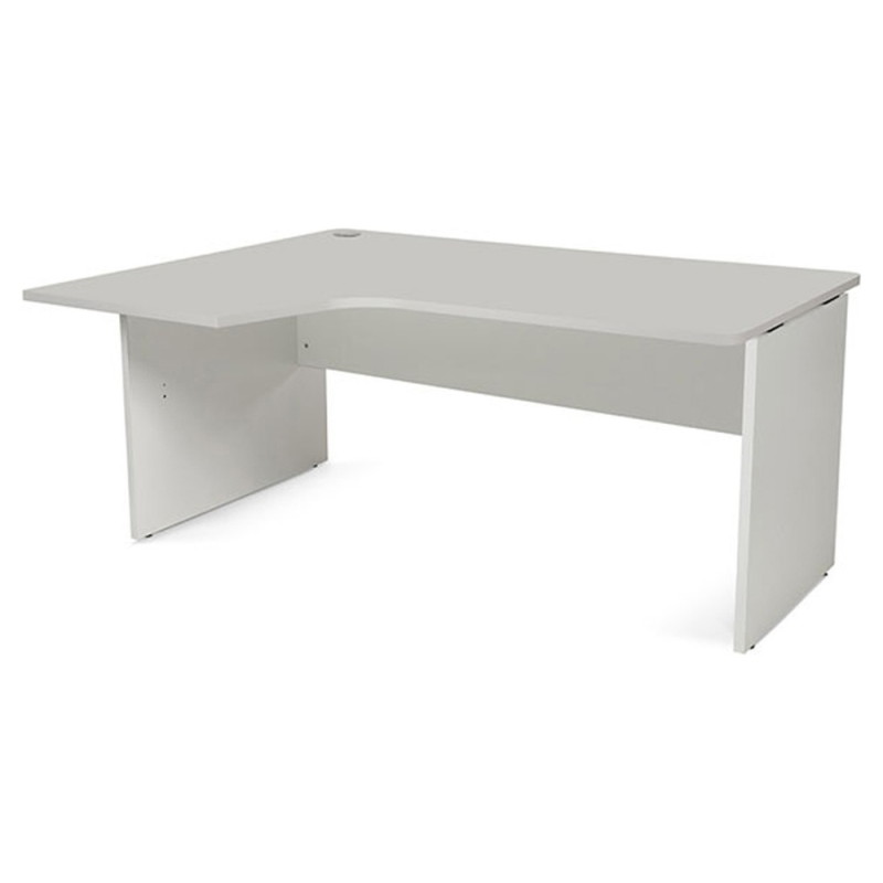 Mesa rocada serie work 160x110x76 cm izquierda acabado an02 gris/gris