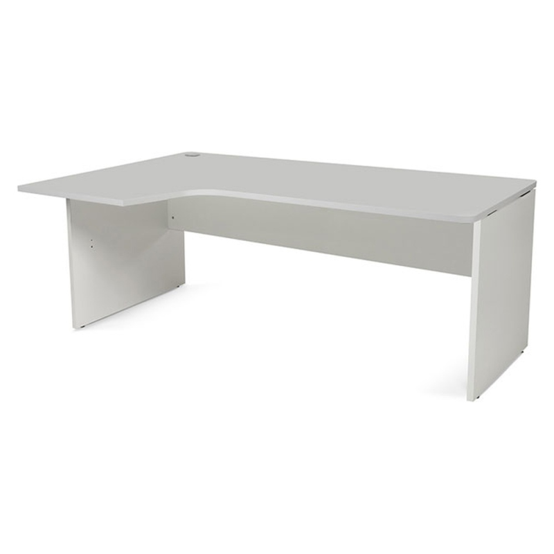 Mesa rocada serie work 180x110x76 cm izquierda acabado an02 gris/gris