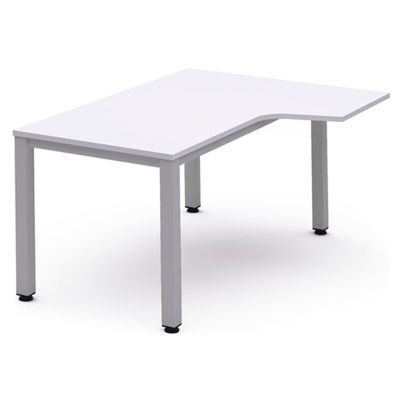 Mesa rocada serie executive 180x110 cm derecha acabado gris/blanco