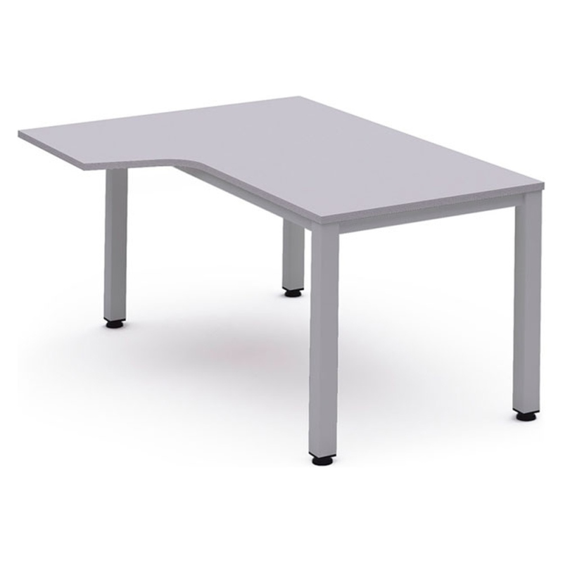 Mesa rocada serie executive 180x110 cm izquierda acabado gris/gris