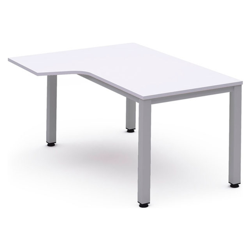 Mesa rocada serie executive 180x110 cm izquierda acabado gris/blanco