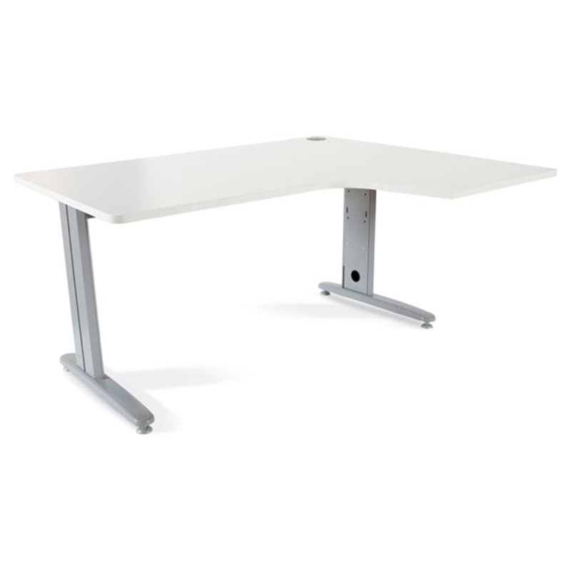 Mesa rocada serie metal 160x120 cm derecha acabado ac04 blanco