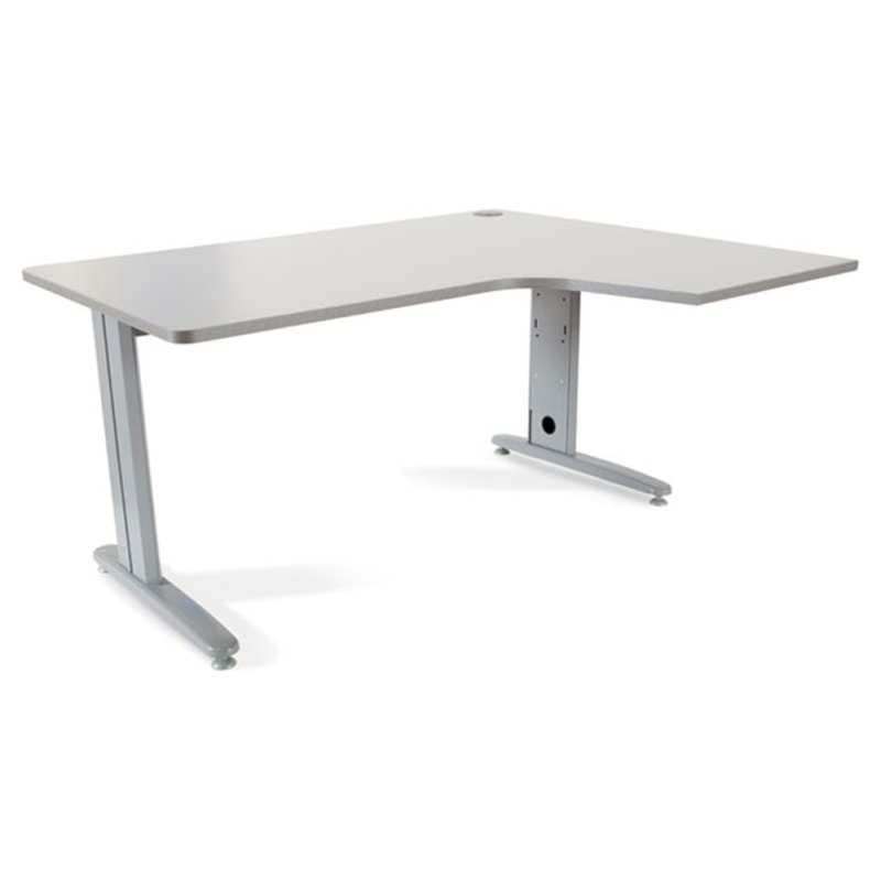 Mesa rocada serie metal 180x120 cm derecha acabado ac02 gris