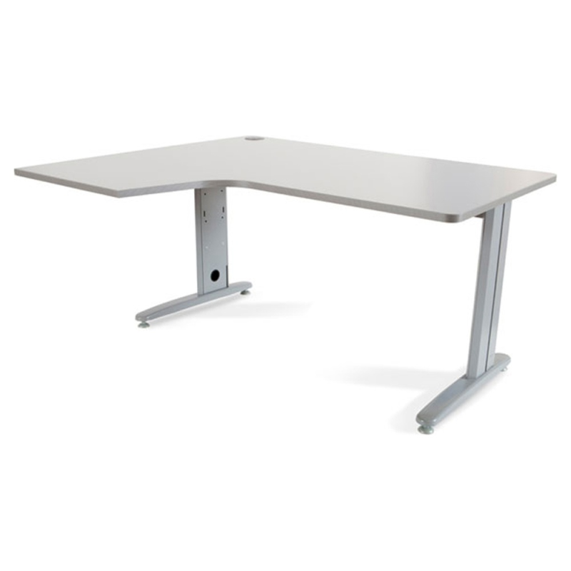 Mesa rocada serie metal 160x110x76 cm izquierda acabado ac02 gris