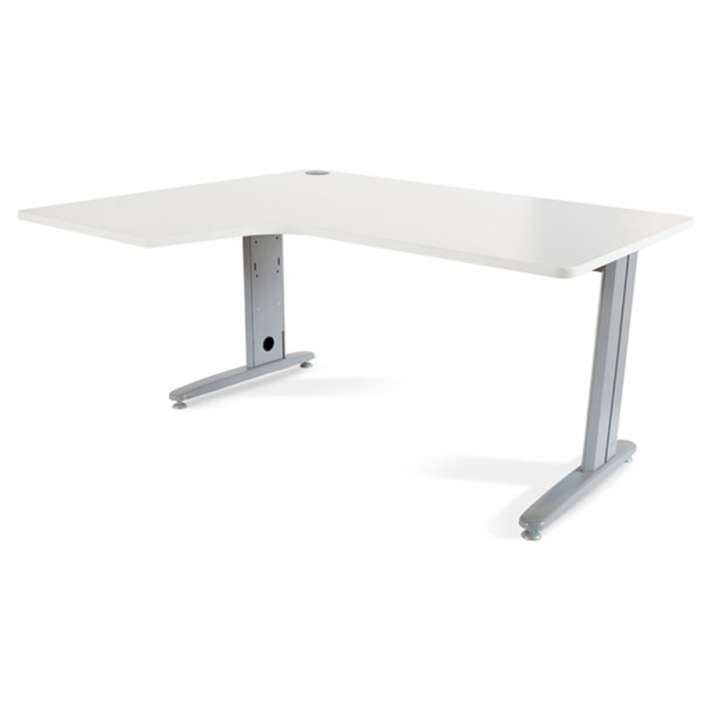 Mesa rocada serie metal 160x120 cm izquierda acabado ac04 blanco