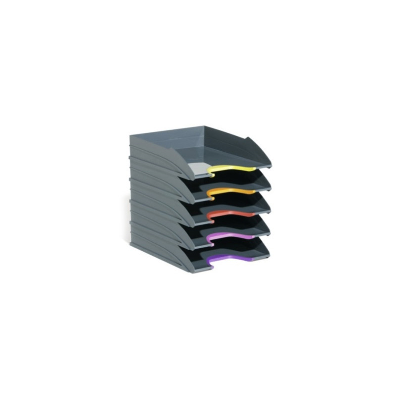 Bandeja sobremesa durable plastico reciclado blue angel gris 255x55x330 mm pack de 5 unidades
