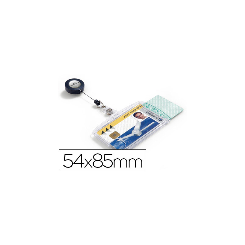 Identificador con cordon extensible durable doble uso vertical/horizontal 54x85 mm