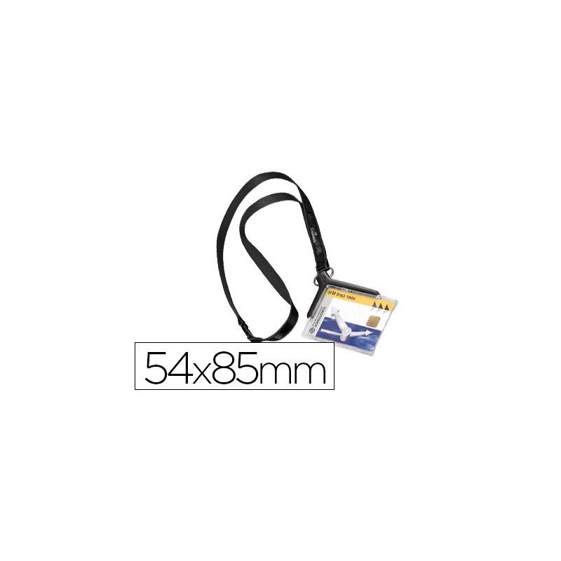Identificador con cordon plano durable acrilico diagonal 54x85mm