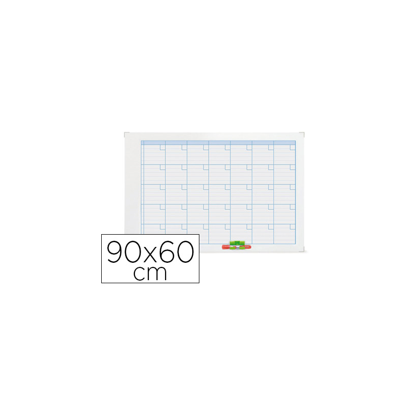 Planning magnetico nobo mensual rotulable marco metalico 90x60 cm