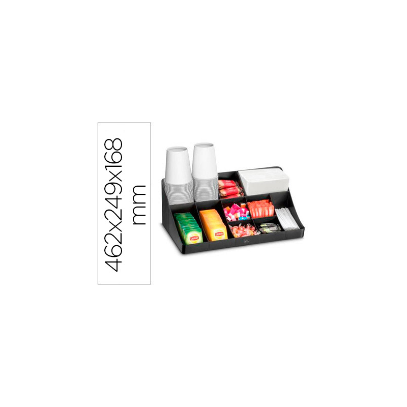 Bandeja organizadora cep con 11 compartimentos poliestireno color negro especial para snacks