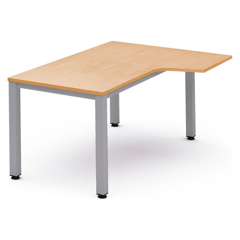 Mesa oficina rocada serie executive forma en l derecha 180x110 cm acabado gris/haya