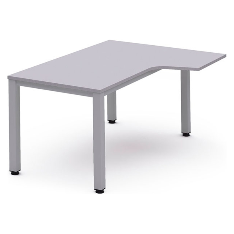 Mesa oficina rocada serie executive forma en l derecha 180x110 cm acabado gris/gris
