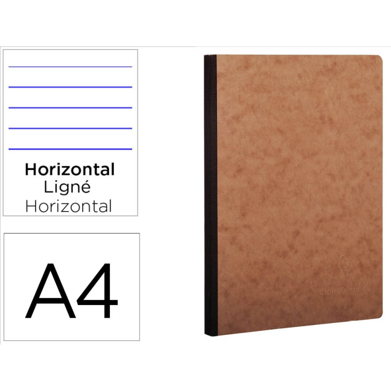 Libreta age-bag tapa cartulina lomo cosido rayado horizontal 96 hojas color havana 210x297 mm
